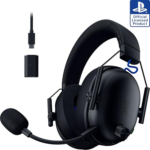 Razer BlackShark V3 Wireless PlayStation Gaming Headset, Black | Super Wideband Mic, 2.4 GHz, Bluetooth, Works with PC, Mac, Nintendo Switch, Smartphone, 70 Hr Battery - color: Black, style: PS5