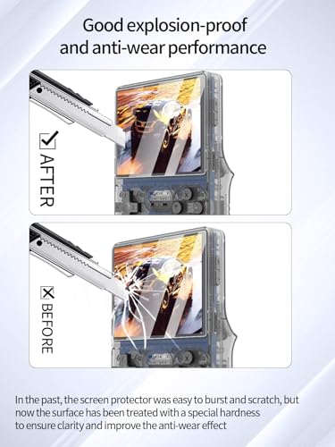 Screen Protector for R40S Pro Handheld Game Console, Anti-Scratch 9H Hardness Touch Sensitive Edges Bubble Free Easy to Install,2 Pack.