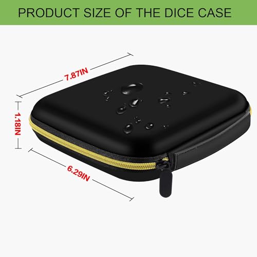 Dice Storage Case, Dice Case Box Tray for DND Dice Set, for D&D Dungeons and Dragons 7-Die Polyhedral Dice, for RPG for MTG Role Playing Table Games, Display for D and D Accessories - Box Only | Hard shell dice case holds 5 polyhedral sets with plush foam