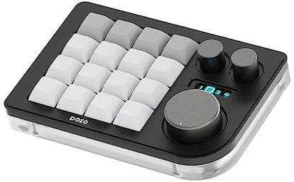 KEEBMONKEY Megalodon Triple Knob Macro Pad Programmable Designer Mini Keyboard 16 Keys (Black) - color: Black