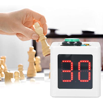 Cube Timer, 1.4in Cube Countdown Stopwatch, Multiple Modes, 4 Side Desk Productivity Digital Timer for Private Poker Chess Casinos School (White)