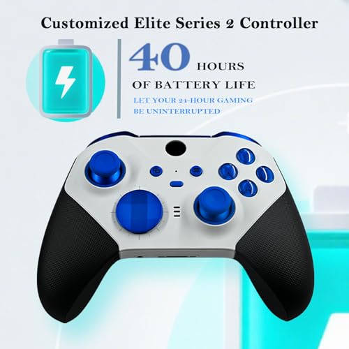 KanKanGou Unofficial Customized Elite Series 2 Controller(Panda Blue),Compatible with Xbox Elite Series 2 Controller, Gamepad Compatible for Xbox One,Xbox Series S/X,Customized Controller With Accessory Bag [video game] - color: Panda Blue