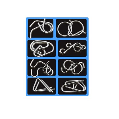 Metal Puzzle Solving,8/16/24/40Pcs 3D Interlocking Metal Wire Puzzles Set for Adults,Brain Teaser Puzzles IQ Logic Mind Games,Reverse Thinking Physics Mind Games for Party - color: Deep Blue