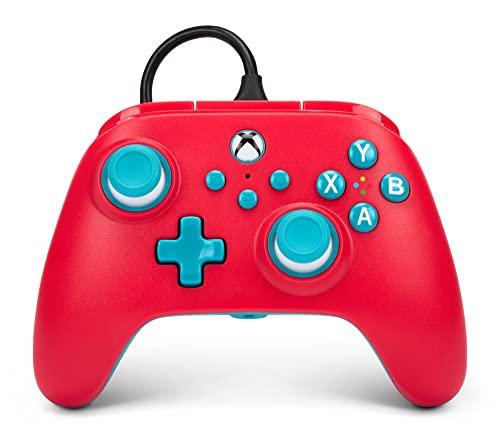 PowerA Nano Enhanced Wired Controller for Xbox Series X|S - Red Sky, portable, compact, gamepad, hall effect thumbsticks, gaming controller, works with Xbox One and Windows 10/11 - color: Various