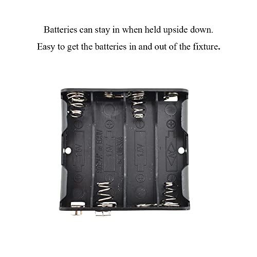 HAHIYO 9V Battery Holder with Standard Snap Connector Sturdy Accommodated Slot Well Conducting Contact Springs Durable Plastic Batteries Case Box 2 PCS for Wall Clocks Ham Radio RC Toys - style: Without cover-4AA(9V Kou)-2P