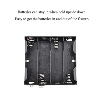 HAHIYO 9V Battery Holder with Standard Snap Connector Sturdy Accommodated Slot Well Conducting Contact Springs Durable Plastic Batteries Case Box 2 PCS for Wall Clocks Ham Radio RC Toys - style: Without cover-4AA(9V Kou)-2P