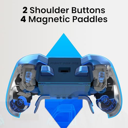 ZD O+ Excellence Wireless PC Controller – Modular Design, Hall Effect Joysticks, Remappable Buttons, RGB & Audio Jack for Switch/Switch2, PC, Android, iOS & Steam (Clear Blue) - color: Clear Blue