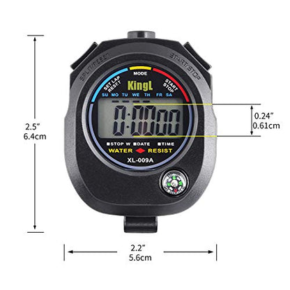 KingL Digital Stopwatch Timer - Interval Timer with Large Display (Stopwatch*5) - style: style1 /5pack