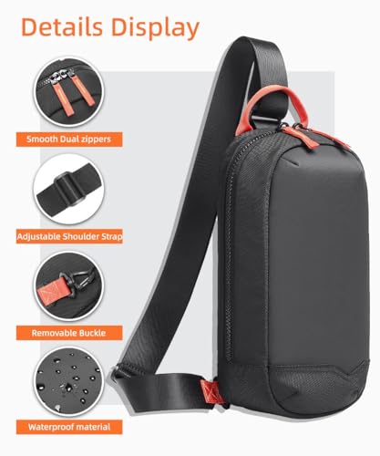 GYakeog Sling Crossbody Bag Compatible with Nintendo Switch 2, Protective Case Chest Travel Carrying Gaming Pouch with 8 Game Cartridges Slots