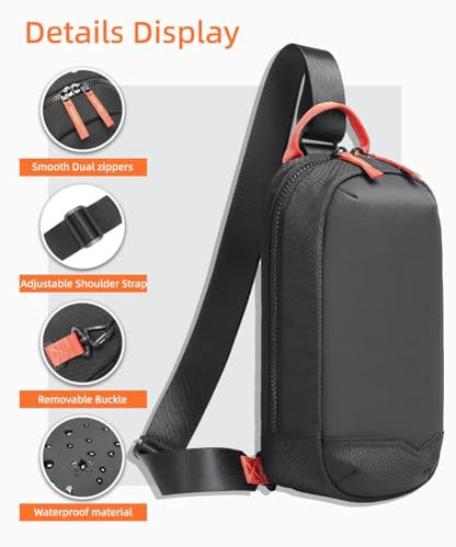 GYakeog Sling Crossbody Bag Compatible with Nintendo Switch 2, Protective Case Chest Travel Carrying Gaming Pouch with 8 Game Cartridges Slots