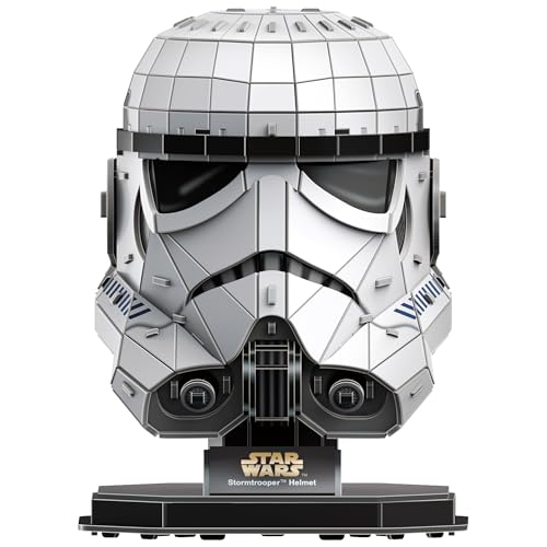 4D Build Star Wars Stormtrooper Helmet 3D Puzzle Model Kit, Room Display | 121 Premium Cardstock Pieces, No Tools Required, Immersive 3D Building Hobby, Ultimate Collectible Fan Gift For Ages 12+ - style: Stormtrooper Helmet 121 pcs