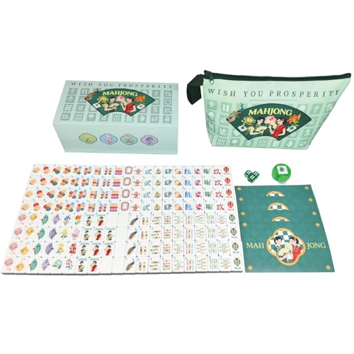 American Mahjong Classical Chinese Design Set 1.2-inch 160 Acrylic High-Grade Mah-Jongg Tiles