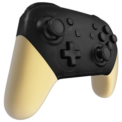 eXtremeRate Metallic Champagne Gold Replacement Handle Grips for Nintendo Switch Pro Controller, Soft Touch DIY Hand Grip Shell for Nintendo Switch Pro - Controller NOT Included - color: Champagne Gold