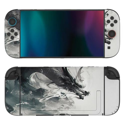 PlayVital for Nintendo Switch 2 Skin Full Set (2-Pack) - Protective Vinyl Decal Stickers for Switch 2 Console, Controller, Handle Grips & Dock | No Residue, Anti-Scratch - Ink Spirit Dragon - color: Ink Spirit Dragon