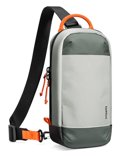 tomtoc Sling Carrying Bag for Nintendo Switch 2 with 8 Game Card Slots | Protective Crossbody Chest Bag with Organized Storage for Console, Controllers and Accessories, Gaming Pouch for Daily Travel - color: Gray