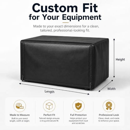 Custom Insulated Equipment Cover, Silver Oxford Fabric, Made to Measure | Made to measure with thermal lining, water-resistant surface, optional zipper access, and logo or text customization - color: PU Leather Dust Cover