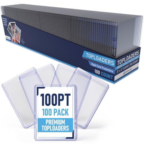 Premium Seamless 20PT - 360PT Thick Top Loaders for Cards | Top Loader Card Holder, Baseball Card Sleeves Hard Plastic, Hard Trading Cards Sleeves, TCG Sports Sleeve Hards, Toploader Clear Plastic. - style: 100PT - 100 Count