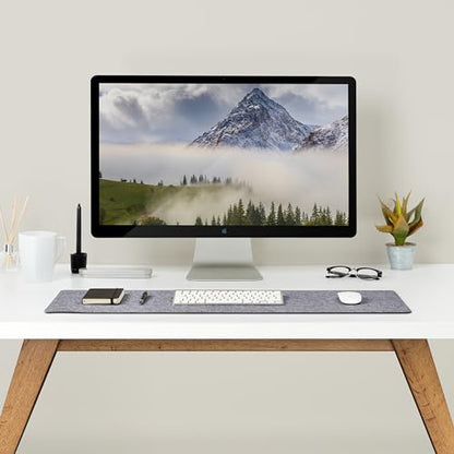 Premium Felt Desk Mat | Medium 12" x 36" | Multifunctional Desk Pad for Home Office | Mid Gray - color: Mid Gray, size: 12" x 36"