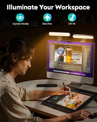 UBeesize Dual Webcam Light for Video Calls with Monitor Stand, 2-Pack | USB Powered Streaming Light with Adapter, Video Conference Lighting for Computer Laptop, Zoom Lighting for Online Meeting