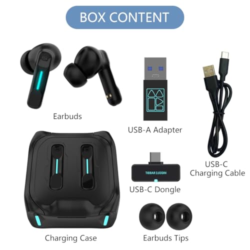 SW4 Pro Wireless Earbuds for PC/Computer/Laptop/Mobile - Dongle & Bluetooth - 20ms Low Latency - 4 Mics – Gaming - Work Headset/Headphones for Office
