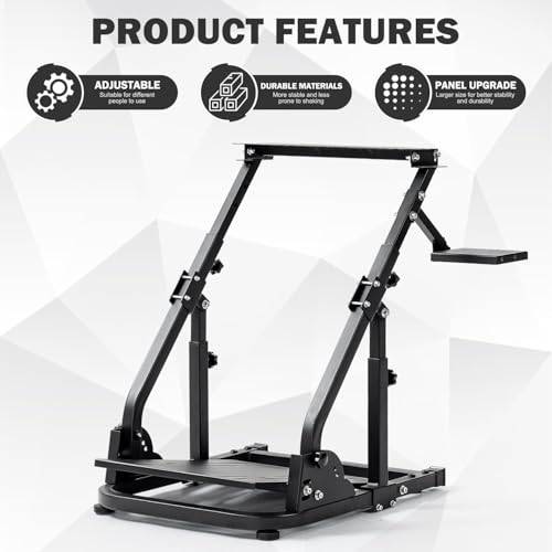 Hottoby G923 Racing Steering Wheel Stand Reinforcement Bar Fit for Logitech Thrustmaster G27,G29,G920 T300RS,T80,T150 Driving Simulator Frame,No Steering Wheel,Pedals,Handbrake