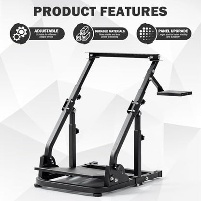 Hottoby G923 Racing Steering Wheel Stand Reinforcement Bar Fit for Logitech Thrustmaster G27,G29,G920 T300RS,T80,T150 Driving Simulator Frame,No Steering Wheel,Pedals,Handbrake