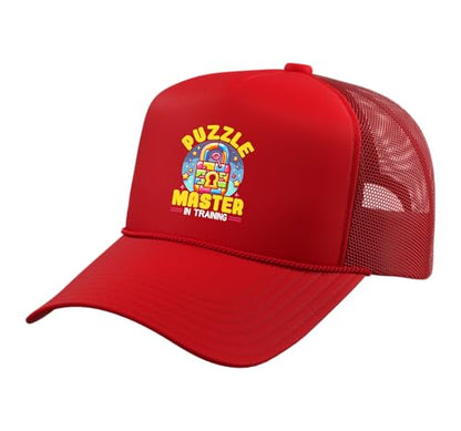Escape Room Game Lockpicking Puzzle Room Exit Game Trucker Hat with Adjustable Mesh Back - color: Red