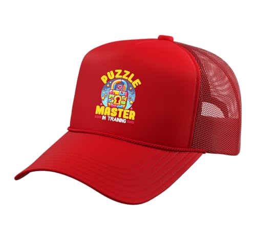 Escape Room Game Lockpicking Puzzle Room Exit Game Trucker Hat with Adjustable Mesh Back - color: Red