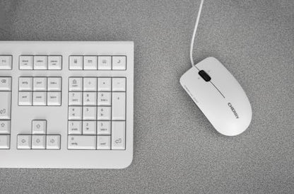 Cherry KC 1000, Wired Keyboard with Number Pad for PC/Laptop, Plug & Play (USB-A Connection), Slim Design, Whisper Quiet Typing, 4 Hot Keys, QWERTY, Pale Gray - color: Pale Gray