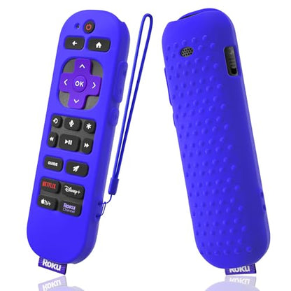 Silicone Cover for Roku Voice Remote Pro 2nd Ed. Roku Remote Control RCB1R Protective Silicone Case Sleeve Shockproof Skin for Roku Remote with Lanyard (Blue) - color: blue