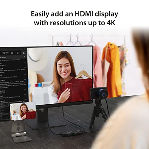 j5create Video Capture Card with PD 60W Pass-Through Charging | Built-in Multi-Function hub, Suitable for Streaming, Live Broadcasting, Video Conference, Teaching, Gaming (JVA01)