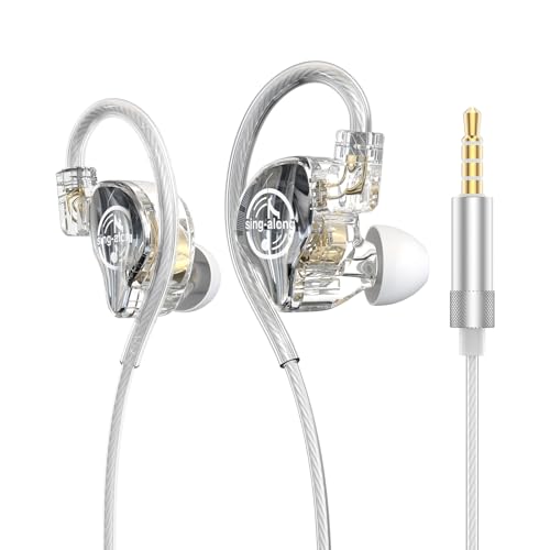 in Ear Monitor, HiFi Headphones with Dual Magnetic Dynamic Driver, Clear | Hybrid Banlance Armature with Dynamic in Ear Headphones IEM Earphones Gaming Earbuds no Mic - color: KA10-Clear no Mic