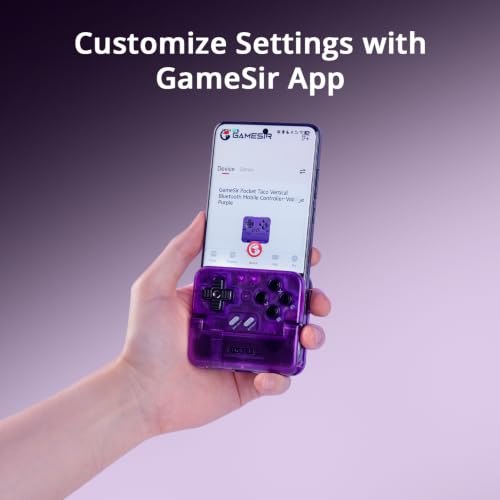 GameSir Pocket Taco Vertical Mobile Gaming Controller – Retro Arcade Bluetooth Gamepad for Android, Portableh Wireless Game Controller for phone, 600mAh Battery, Pass-Through Charging - Purple