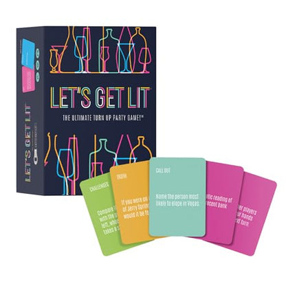 Let's Get Lit Drinking Game for Adults - Includes 8 Mini Drinking Games for Parties, Pregaming and Groups - Ages 21+, 2+ Players, 30 Minute Playtime, Made by Fitz