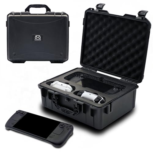 Luck&Link Carrying Bag Case for Steam Deck OLED/LCD, Hard Professional Waterproof Steam Deck Storage Case, Controllers, Small Docking Station& Other Accessories AC Charger Storage,Large Capacity