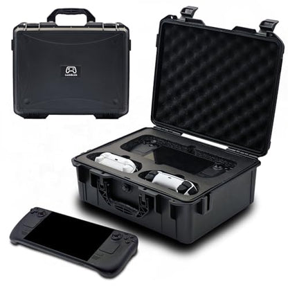 Luck&Link Carrying Bag Case for Steam Deck OLED/LCD, Hard Professional Waterproof Steam Deck Storage Case, Controllers, Small Docking Station& Other Accessories AC Charger Storage,Large Capacity