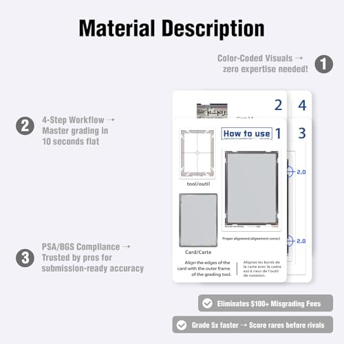Deyimmei Card Grading Center Tool for Pokemon & Cleaning Supplies, Card Grading Tool Kit, PSA Approved for Standard Size Trading Cards
