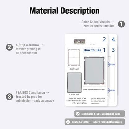 Deyimmei Card Grading Center Tool for Pokemon & Cleaning Supplies, Card Grading Tool Kit, PSA Approved for Standard Size Trading Cards
