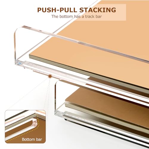 SANRUI 4 Tier Stackable Paper Letter Tray, Acrylic Vertical File Tray A4 Desk Organizer and Accessories Sorter Trays, Clear Workspace Office Supplies Organizers,12inx9.25inx6.6in - style: Vertical Thin 4 Tier Trays