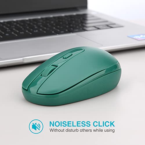 Rii Wireless Mouse RM700 2.4G Silent Computer Mouse with USB Nano Receiver for Laptop,PC,Mac,Chromebook,Windows (Green) - color: GREEN