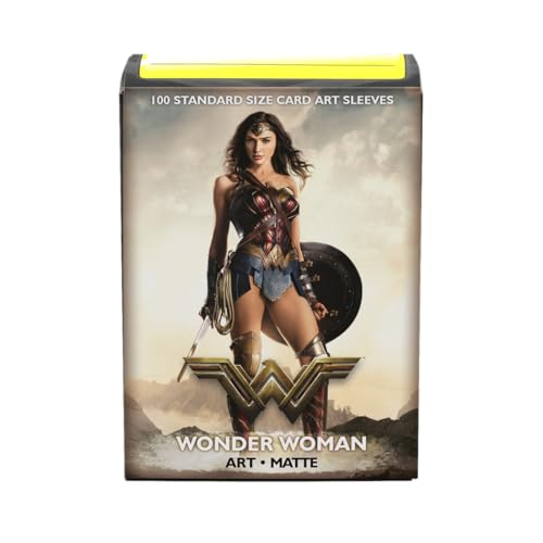 Dragon Shield | Matte Art Sleeves | 100 CT - Smooth & Tough Premium TCG Sleeves | Compatible with Pokemon, One Piece & Magic the Gathering | Wonder Woman Justice League - color: Justice League - Wonder Woman