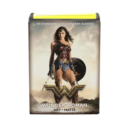 Dragon Shield | Matte Art Sleeves | 100 CT - Smooth & Tough Premium TCG Sleeves | Compatible with Pokemon, One Piece & Magic the Gathering | Wonder Woman Justice League - color: Justice League - Wonder Woman