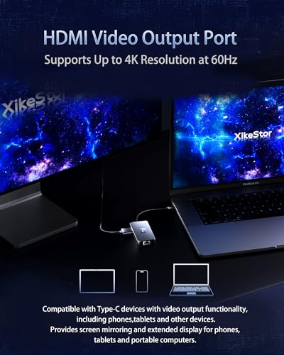 7 in 1 USB C Docking Station 2.5G Ethernet 4K60Hz HDMI | 4K@60Hz HDMI, dual USB 3.2 10Gbps, 100W PD, SD/TF reader, USB-C hub for MacBook Pro, Windows laptop, iPad, phone - color: 7 in 1 USB C Docking Station
