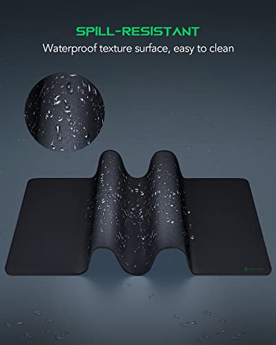 Black Shark Gaming Mouse Pad Desk Mat 47.2” x 23.6”, Oversized Large Mouse Pad, Non-Slip Mousepad, Super-Thick with Special-Textured Surface, Anti-Fray Stitched Edges, Desk Pad Manta P4 - size: Black(47.2" x 23.6")