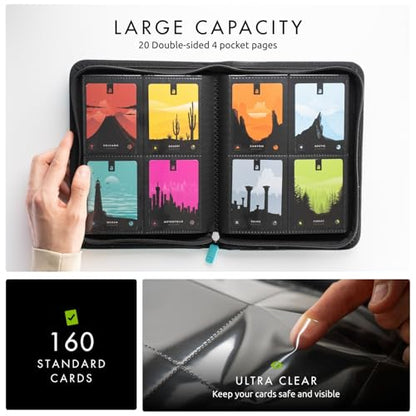 Vault X 4 Pocket Zip Trading Card Binder 160 Cards Exo-Tec (Teal) | Holds 160 standard-size TCG cards in 20 side-loading 4-pocket pages. Padded, water-resistant Exo-Tec cover. - color: Teal