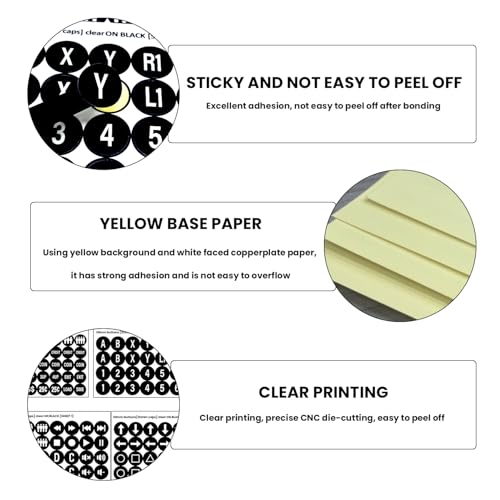 Arcade Button Stickers 24mm 30mm Die Cut Labels for Arcade Cabinet | Black Arcade Button Stickers Compatible only with 24mm & 30mm arcade buttons, not for PlayStation/Xbox handheld controllers - color: Game Button Labels Stickers Black* 4 Pcs