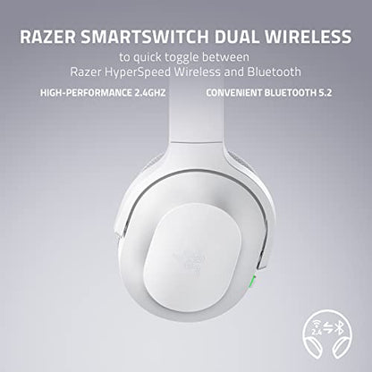 Razer Barracuda Wireless Gaming & Mobile Headset (PC, PlayStation, Switch 2, Android, iOS): 2.4GHz Wireless + Bluetooth - Integrated Noise-Cancelling Mic - 50mm Drivers - 40 Hr Battery - Mercury White - color: White, size: Standard, style: Barracuda