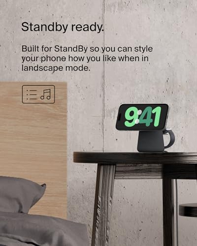 Belkin MagSafe 15W 2 in 1 Wireless Charging Dock, Fast Charger | iPhone 17/16/15/14, AirPods, Pixel 10 compatible, power adapter included, desk charging dock, Magnetic - color: Black, style: Gen 1