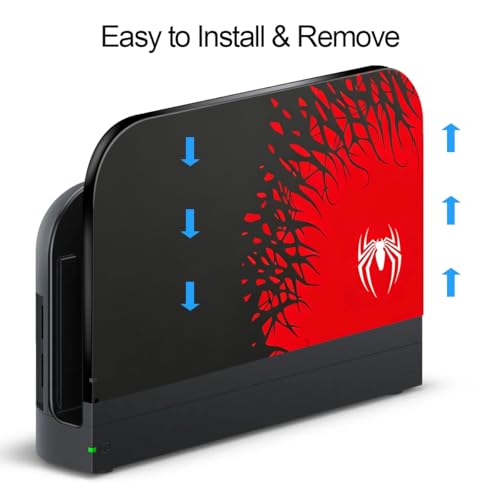 Switch 2 Dock Cover, Custom Faceplate Cover for Nintendo Switch 2 Charging Docking Station Scratch-Resistant & Abrasion-Resistant Hard PC Shell Protector Spider, Black - color: Black Spider