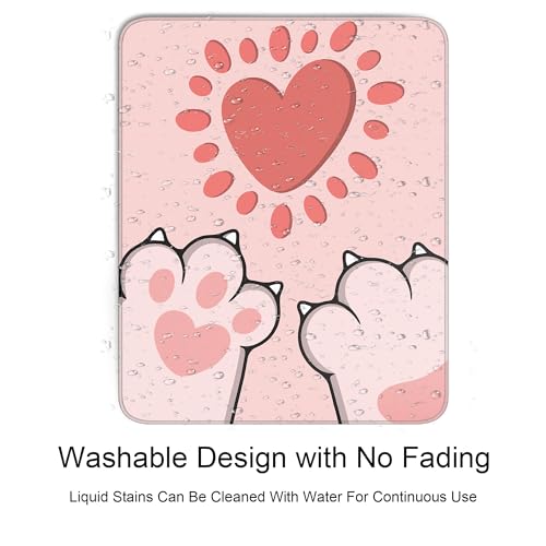 Cute Cat Paws Square Mouse Pad,Pink Cat Paws Mouse Pads for Wireless Mouse Desk Accessories,10"X8" Travel Mousepad with Non-Slip Rubber Base, Stitched Edge Mouse Pads for Desk,Computers,Laptop,Office - color: S-5